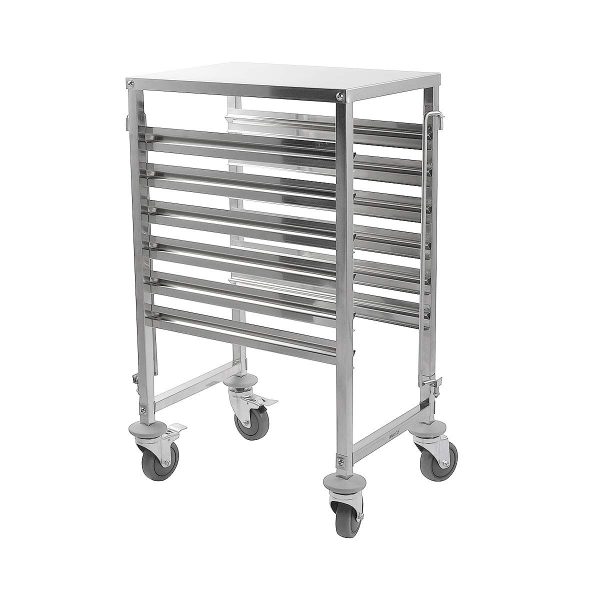 Racking Trolley 6 Shelves with Work Table Top for GN Pan 1/1 - Image 3